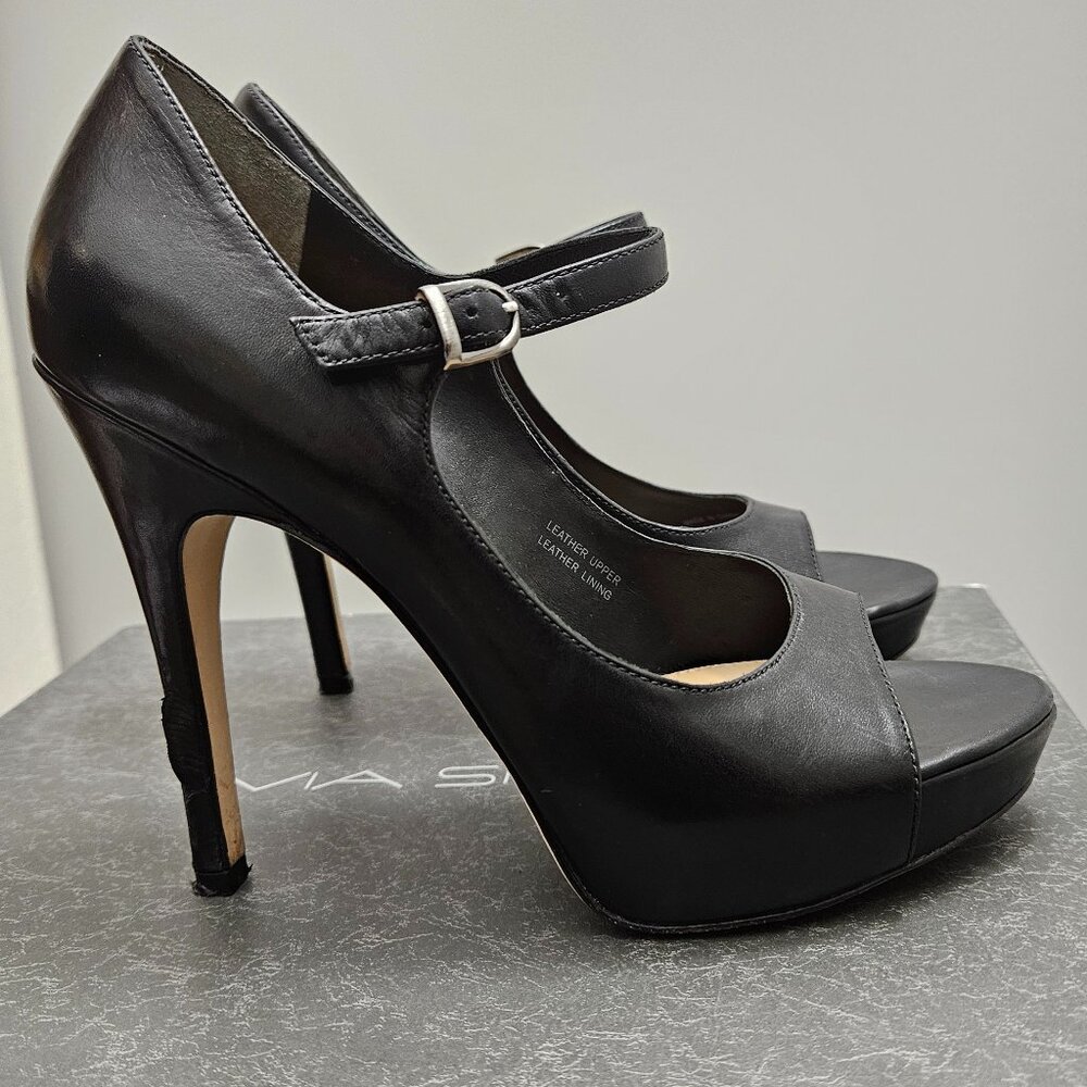 Via Spiga Black Esquire Heels, Sz 6.5